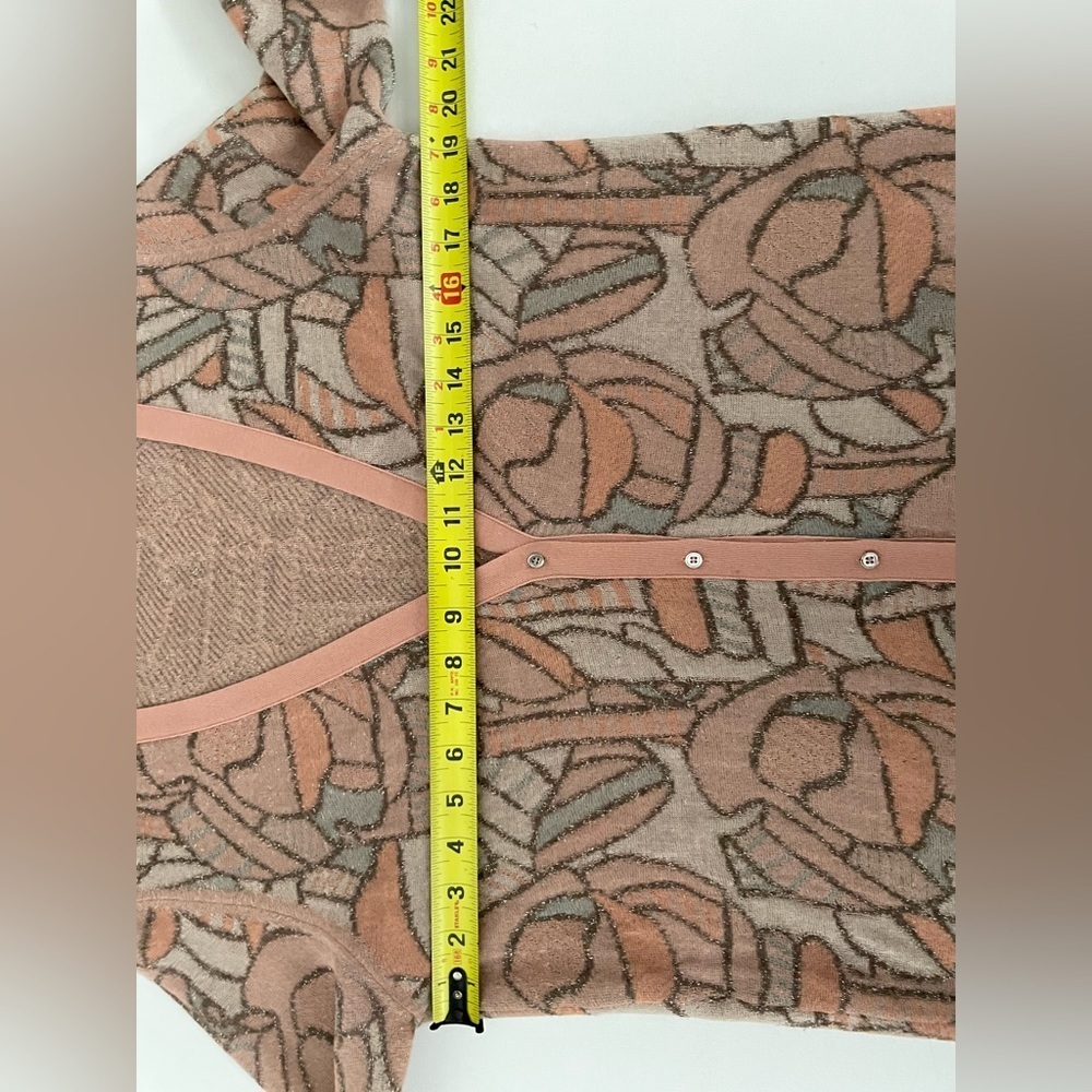 Escada Fantasy Printed floral mosaic stained glass metallic knit cardigan S - Picture 12 of 15